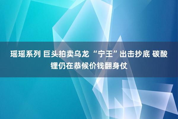 瑶瑶系列 巨头拍卖乌龙 “宁王”出击抄底 碳酸锂仍在恭候价钱翻身仗