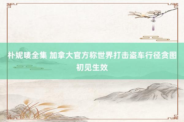 朴妮唛全集 加拿大官方称世界打击盗车行径贪图初见生效