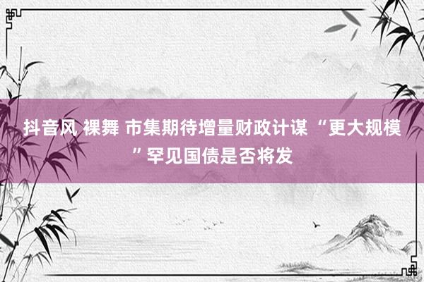 抖音风 裸舞 市集期待增量财政计谋 “更大规模”罕见国债是否将发