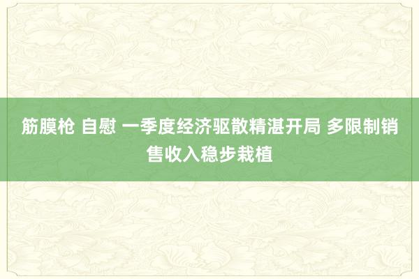 筋膜枪 自慰 一季度经济驱散精湛开局 多限制销售收入稳步栽植